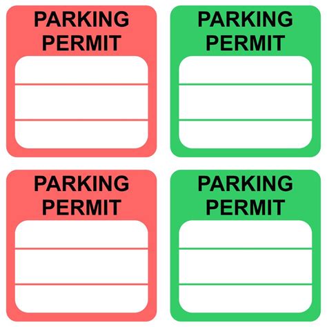 Free Printable Parking Permit Template